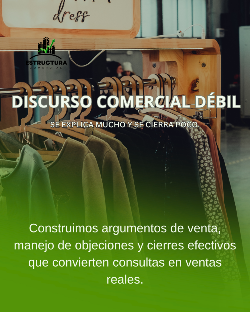 discurso comercial debil